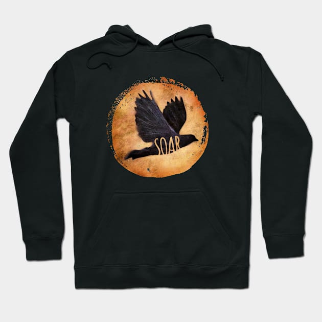 SOAR - crow/raven in flight Hoodie by directdesign